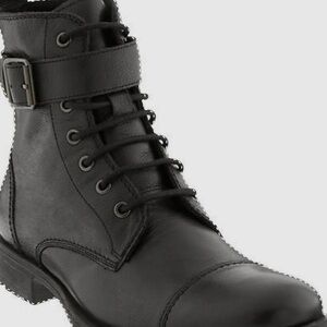 Banana Republic Landon sz 11 streetwear buckle Men's Black Leather Boots